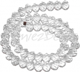 00500 Imitatie swarovski streng (±20cm) Transparant 4mmx6mm 1 streng