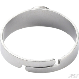 00823 Vingerring (304 stainless steel)  Metaalkleurig 17mm; tray 6mm 1 stuks