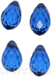 04345 Glaskraal druppel Blauw 4 stuks