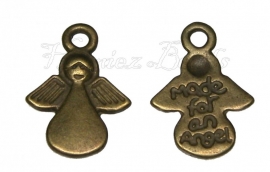 02106 Bedel Engel made for an angel Antiek brons (Nikkelvrij) 17mmx13mm 11 stuks