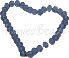 00299 Glasperle imitation swarovski faceted Abacus Blau 6mmx8mm 1 strang