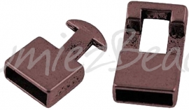 02703 Haakslot Antiek koper (Nikkelvrij) 22mmx12mmx6mm; gat 10mmx4mm 1 stuks