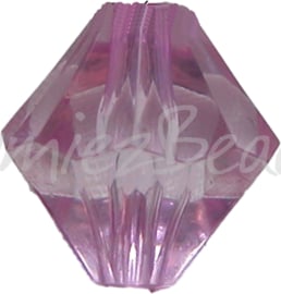 00114 Acryl perle bicone Violett 14mm 7 stück