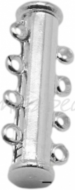 02414 Magneetschuifslot 4-rings Metaalkleurig (Nikkelvrij) 25mmx10mm 1 stuks