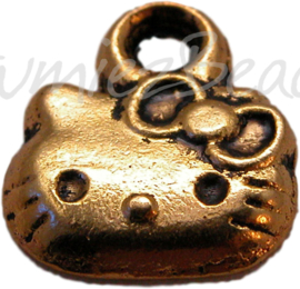 00443 Bedel Hello Kitty Antiek goud 15mmx12mm