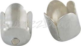 03701 Eindkap tulp Zilverkleurig 7mm; gat 6mm-1mm 12 stuks