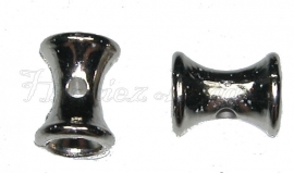 00731 Metall-look Abstandhalter diabolo Nickelfarbe 15mmx10mm; loch 2mm 11 stück