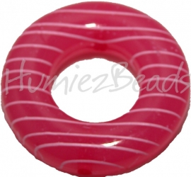 01974 Kralenframe donut Roze 39mmx9mm; binnenring 17mm 3 stuks