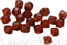 00997 Glaskraal bicone Bruin 3mm 50 stuks