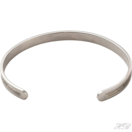 03498 Bangle Cuff Metaalkleurig (201 stainless steel)  doorsnee 70mm; inner 3mm 1 stuks