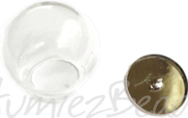 00609 Glazen bol set Transparant / platinum deksel 30mm 1 stuks