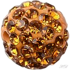 02196 Fimokraal Discobal Brown 10mm; gat 1,5mm 1 stuks