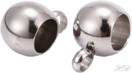 03365 Spacer met oog (304 stainless steel) Metaalkleurig 5x9x6mm; gat 4mm; oogje 1mm 4 stuks