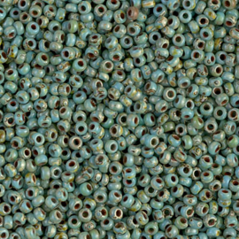 MR-11061 Miyuki Rocailles opaque  picasso turquoise blue (11-4514) 11/0 ±10 gram