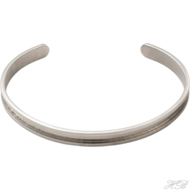 03498 Bangle Cuff Metaalkleurig (201 stainless steel)  doorsnee 70mm; inner 3mm 1 stuks
