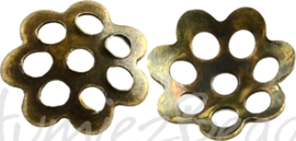 03138 Käppchen filigran Antikbronze 6mmx1mm; Loch 1mm ±40 stück