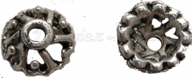 00800 Kralenkap hartjes Antiek zilver (Nikkelvrij) 3,5mmx9mm 15 stuks