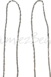 J-0019 Gliederkette Nickelfarbe (Nickelfrei) 3mmx2mm  1 meter