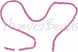 02374 Glasperlen​ strang (±30cm) Knallig pink 3mm 1 strang