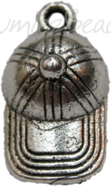 00458 Bedel pet Antiek zilver (Nikkel vrij) 19mmx10mm 6 stuks