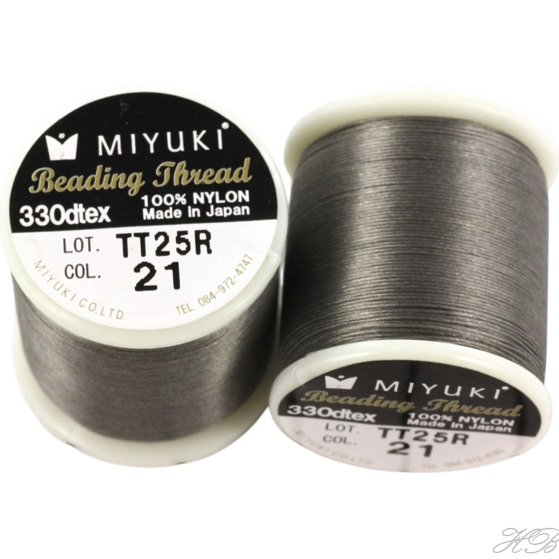 MB-0216 Miyuki beading draad ±50meter Medium grijs 0,2mm 1 rol