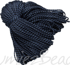 PARA-4036 Paracord Schwarz-weiß-blau 4mm 6 meter