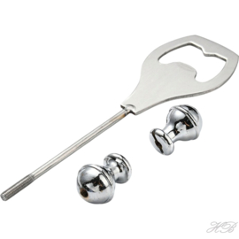 Bestek-0006 Bestek Flessenopener Metaalkleurig 201 stainless steel 143x36x15mm; pin 3mm 1 stuks