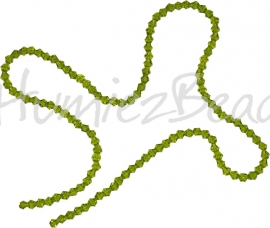 03996 Glasperlen​ imitatie swarovski Bicone strang ±40cm Olivine 4mm  1 strang