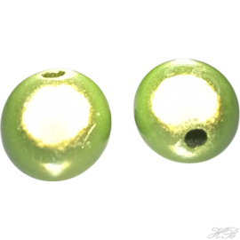 04706 Acryl kraal Miracle Groen  12mm; gat 1mm 6 stuks