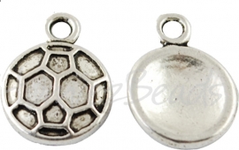 02989 Anhänger fußball Antiksilber (Nikkelfrei) 15mmx11mm 5 stück