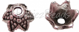 02758 Kralenkap kroon Antiek zilver (Nikkelvrij) 6mmx9mm 11 stuks