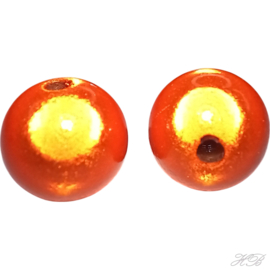 04692 Acryl kraal Miracle Oranje  12mm; gat 1mm 6 stuks