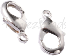 02141 Karabiner​ Silberfarbe (Nickelfrei) 15mmx8mmx3mm 6 stück