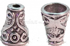00277 Kralenkap picaso Antiek zilver (Nikkel vrij) 7 stuks