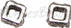 02537 Spacer vierkant Antiek zilver (Nikkelvrij) 2mmx5mm; gat 2,5mm 25 stuks
