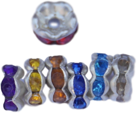 00271 Rondel wavy Rhinestone Mix farbe 6mmx4mm; loch 1,5mm  7 Stück