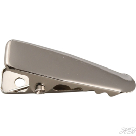 03282 Alligator clip / vestsluiting Metaalkleurig   24x9x9mm; gat 2,5mm 4 stuks