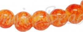 03888 Glaskraal spraypainted streng (±25cm) Oranje 12mm; gat 1,5mm 1 streng