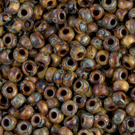 MR-06034 Miyuki Rocailles opaque picasso brown (6-4517) 6/0 ±10 gram