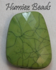 02200 Acryl imitatie gemstone trapezia Groen 29mmx23mmx8mm 7 stuks