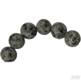 05102 Natuursteen streng (±30cm) Gemstone Grijs/zwart 10mm; gat 1mm 1 streng