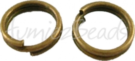 00848 Splitring Antiek brons (Nikkelvrij) ±50 stuks