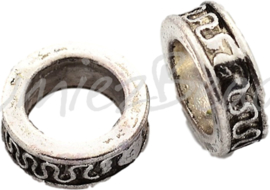 01073 Gesloten ring rondelle Antiek zilver (Nikkelvrij) 11mmx4mm 6 stuks