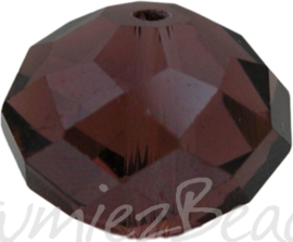 00590 Glasperle Imitation Swarovski 5040 briolette Smoked Topaz 8mmx10mm 6 stück