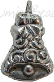 01733 Bedel kerstklok Antiek zilver (Nikkelvrij) 23mmx15mm