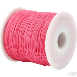 N-0801 Nylondraad (lijkt op satijnkoord) Deep pink 0,8mm ±14 meter