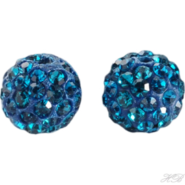 05490 Fimokraal Discobal Blue zircon 10mm; gat 1,5mm 1 stuks