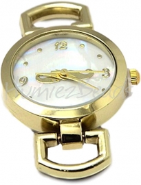 01255 Uhr Goldfarbe 29mmx26mmx9mm; loch 10mmx5mm 1 stück