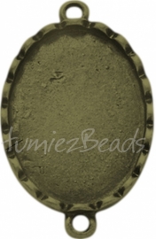 03222 Tussenstuk cabochon setting Antiek brons (Nikkelvrij) 33mmx20mmx3mm; binnenzijde 24mmx18mm 1 stuks