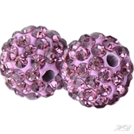 04592 Fimokraal Discobal Light Amethyst 10mm; gat 1,5mm 1 stuks